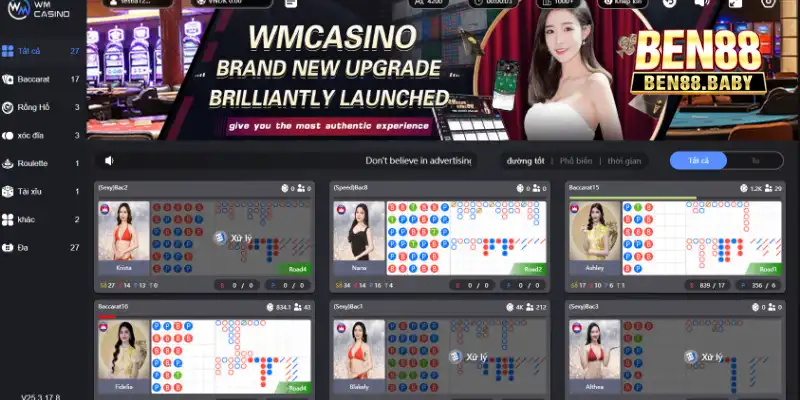 WM Casino: Sòng Bạc Trực Tuyến Uy Tín Đẳng Cấp Tại Ben88 1 Tổng quan về nền tảng cá cược WM casino